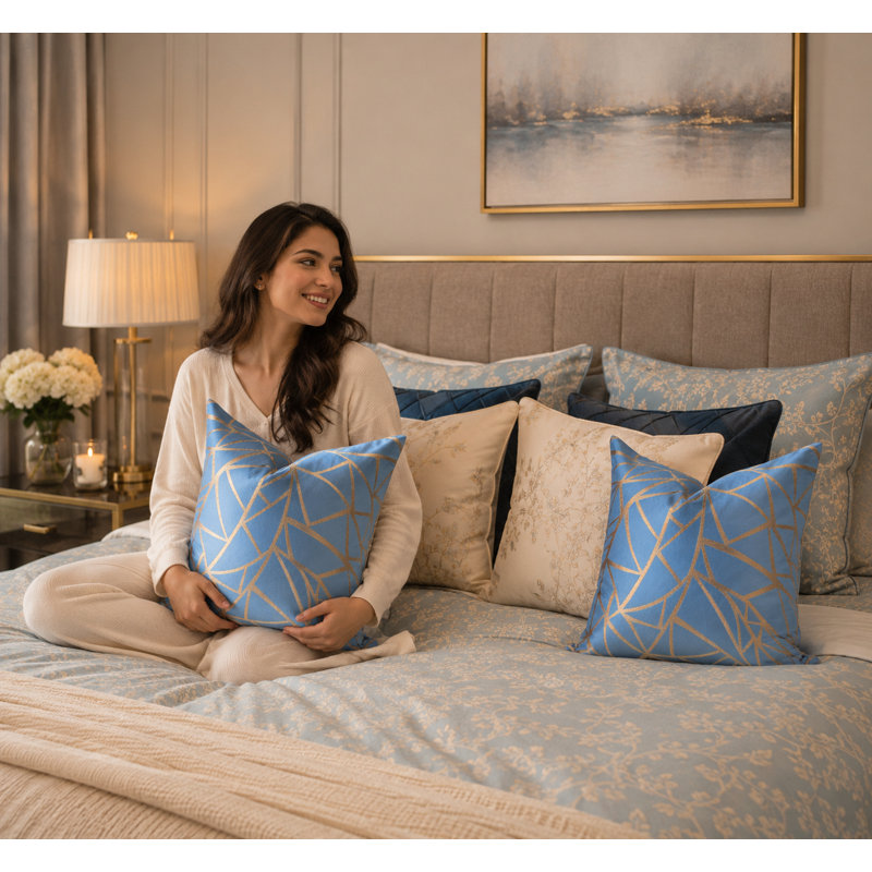 Housse de coussin Colourfull Comfort - bleu, Bleu