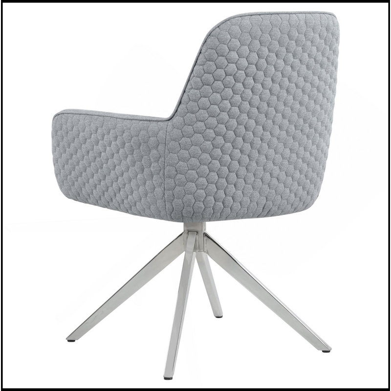 Chaise rembourrée en tissu, Revêtement gris