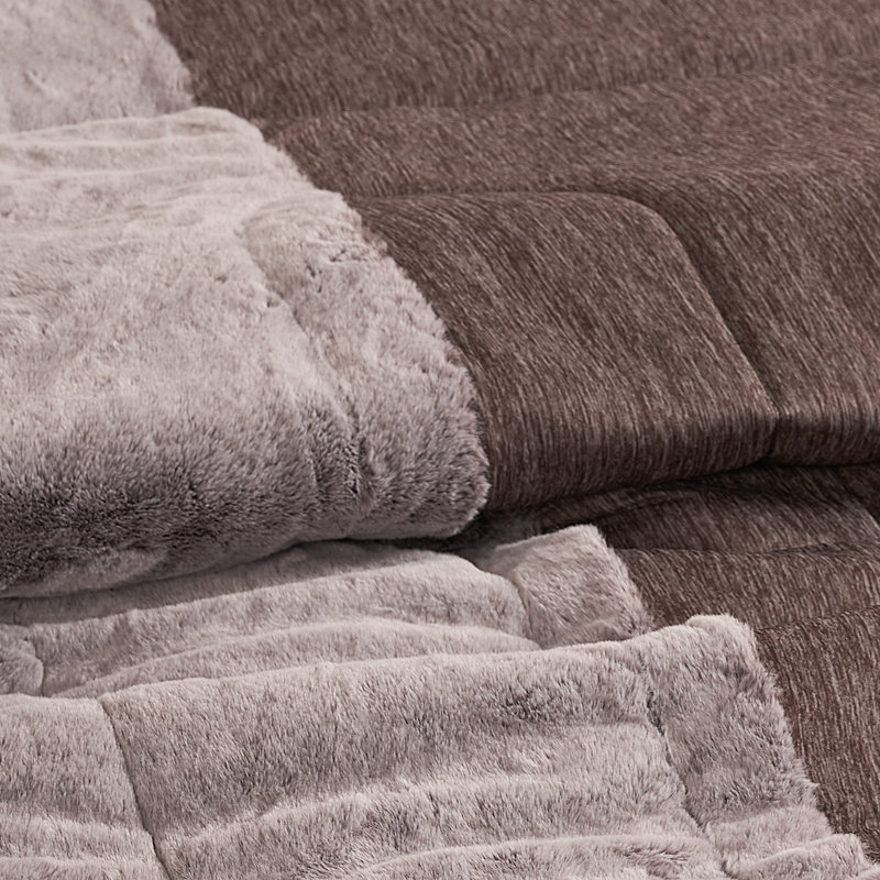 Coma Inducer Opposites Attract Plush Frosted Chocolate + Cooling Cold Brew Oversized Comforter Set