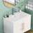 30-Inch White Ceramic Bathroom Sink, Fits 30-Inch Vanity,Pre-Drilled Faucet Hole,Modern Minimalist Design,Durable & Easy to Clean