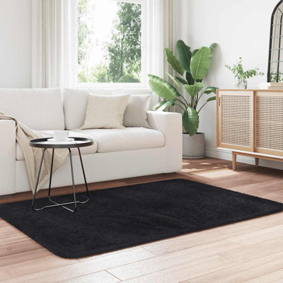 Shaggy Rug High Pile NAVARRA Black Polyester