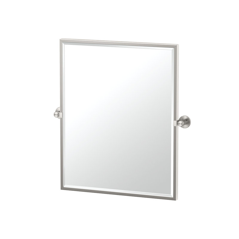 Miroir de salle de bain Channel, Nickel satiné, H 32,5 po x l 27,63 po