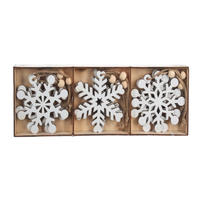 Ganz Holiday Snowflake Ornaments, 9 Piece Set, White