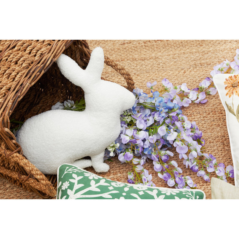 White Bunny Shaped Throw Pillow