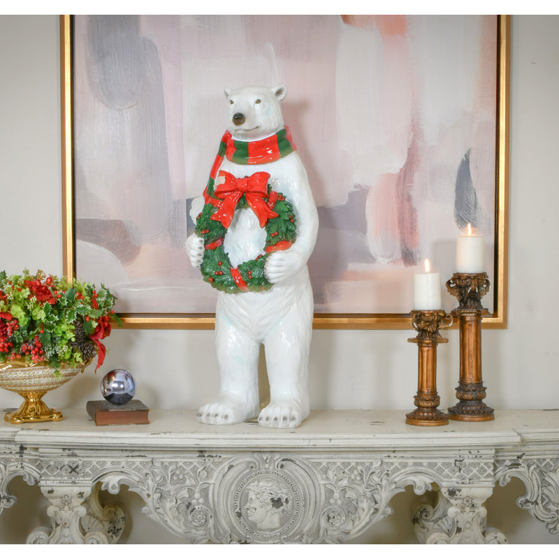 Ours polaire de Noël avec couronne