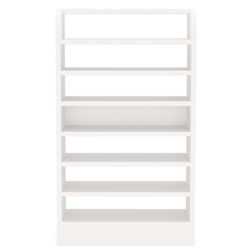 25.59" Width  White Shoe Rack, 8-Tier Tall Shoe Shelf, Wooden Shoe Storage Cabinet, White