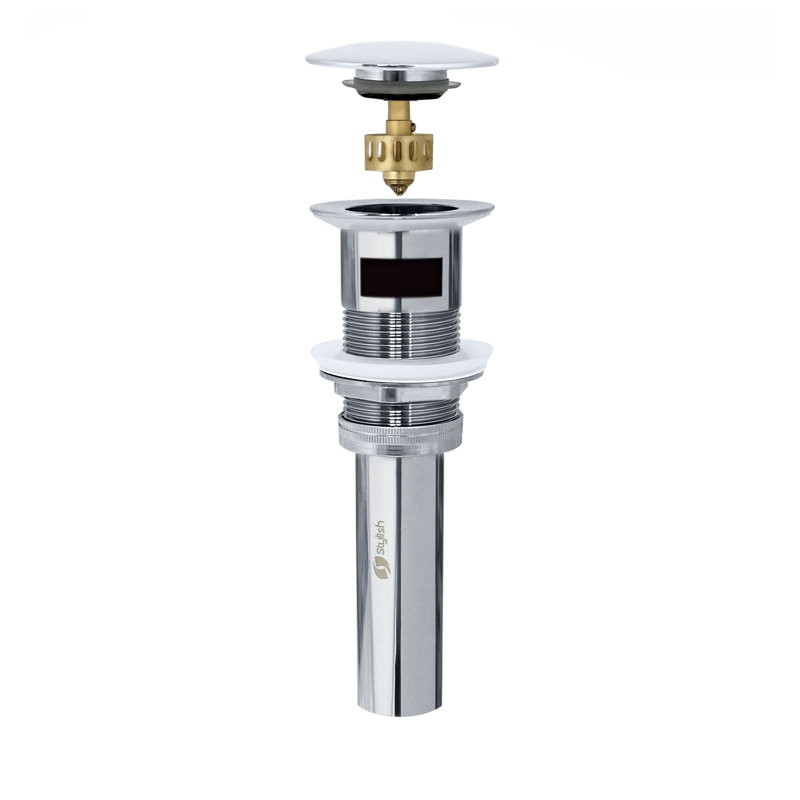 Élan Pop-Up Bathroom Sink Drain With Overflow, Chrome