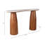 Console décorative en marbre avec base en bois massif - Console étroite pour vestibule ou canapé - Table de rangement pour vestibule ou couloir - 47 po, ivoire / brun