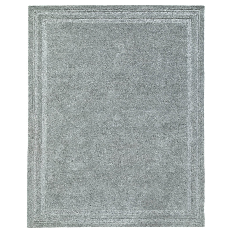 Handmade Polyester Gray Rug, Rectangle 2' x 3'