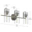 Éclairage pour salle de bain 3 lumières avec verre transparent en nickel brossé Niccol 24 po-126501943-129439498