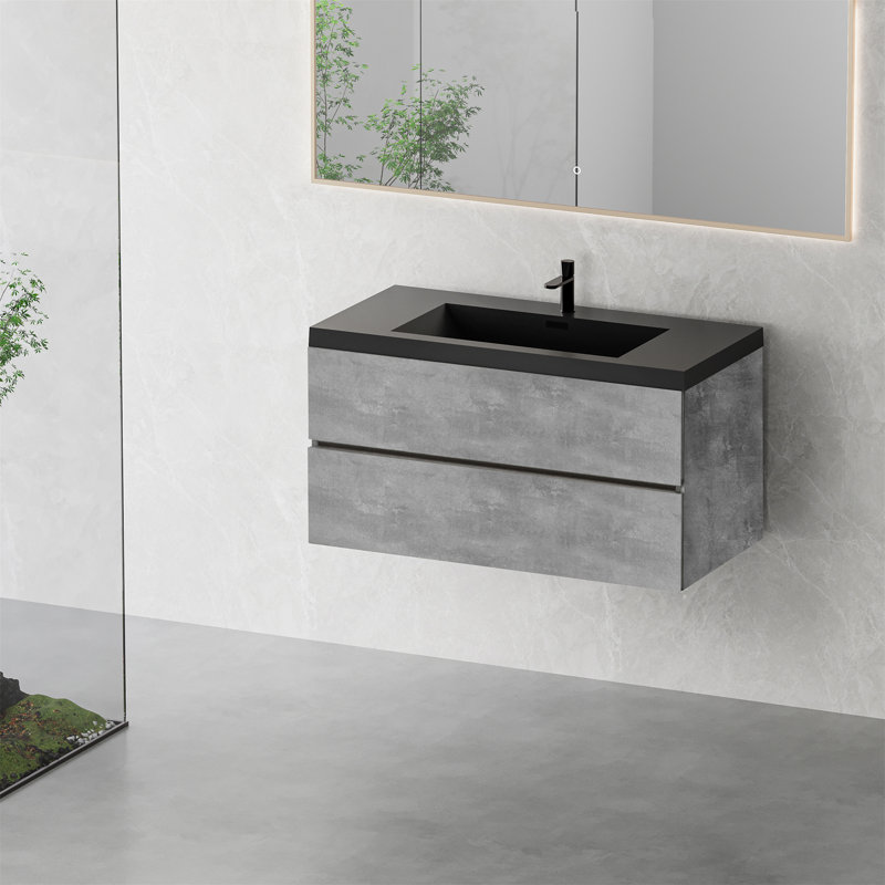 42" Floating Bathroom Vanity With Sink, 42"