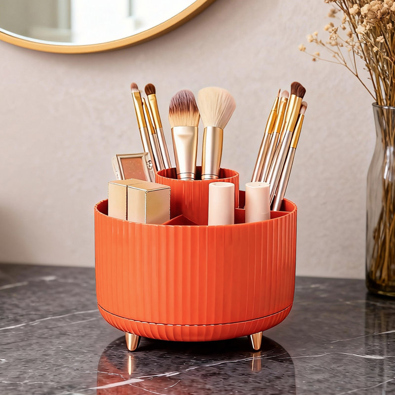 Modern Tabletop Rotating Cosmetic Storage Organizer Rack