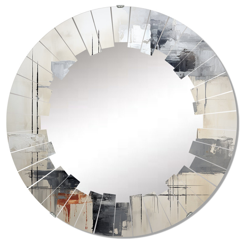 Nizana - Miroir mural moderne rond, 32 po x 32 po