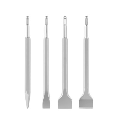 Ensemble de ciseaux SDS Plus, 4 pièces pour perceuse à percussion rotative SDS Plus, comprend des ciseaux à bêche à pointe, plats et inclinés, acier allié traité à la chaleur 40Cr, tranchant pour démolitions, béton et brique