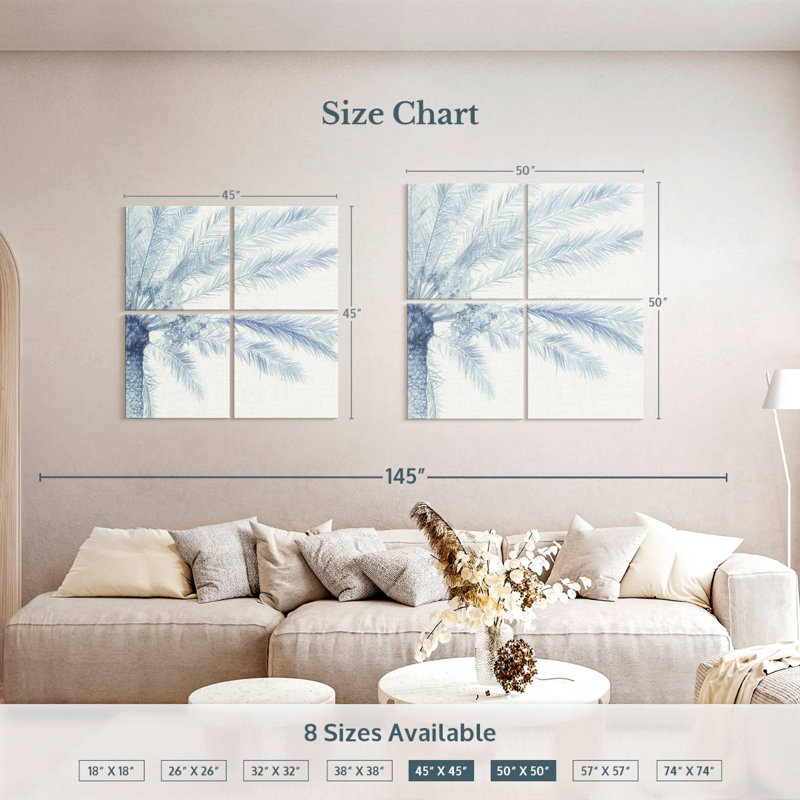 Harnek Chambray Palms II, H 45 po x l 45 po