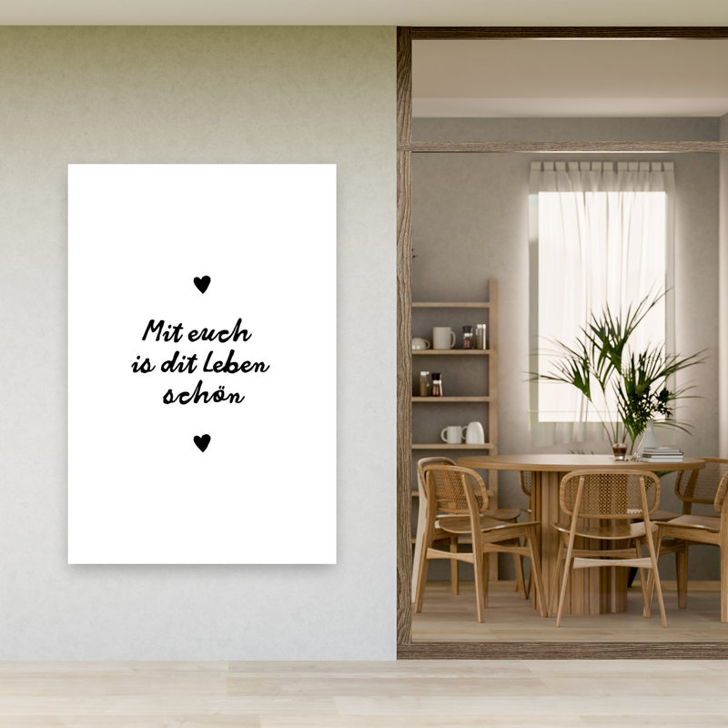 «Beautiful Life German Quote», impression murale élégante et minimaliste moderne, 60" H x 40" W
