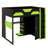 Multifunctional Wooden Loft Bed Featuring Desk, Wardrobe, Shelves, USB & RGB Lighting-1407355977
