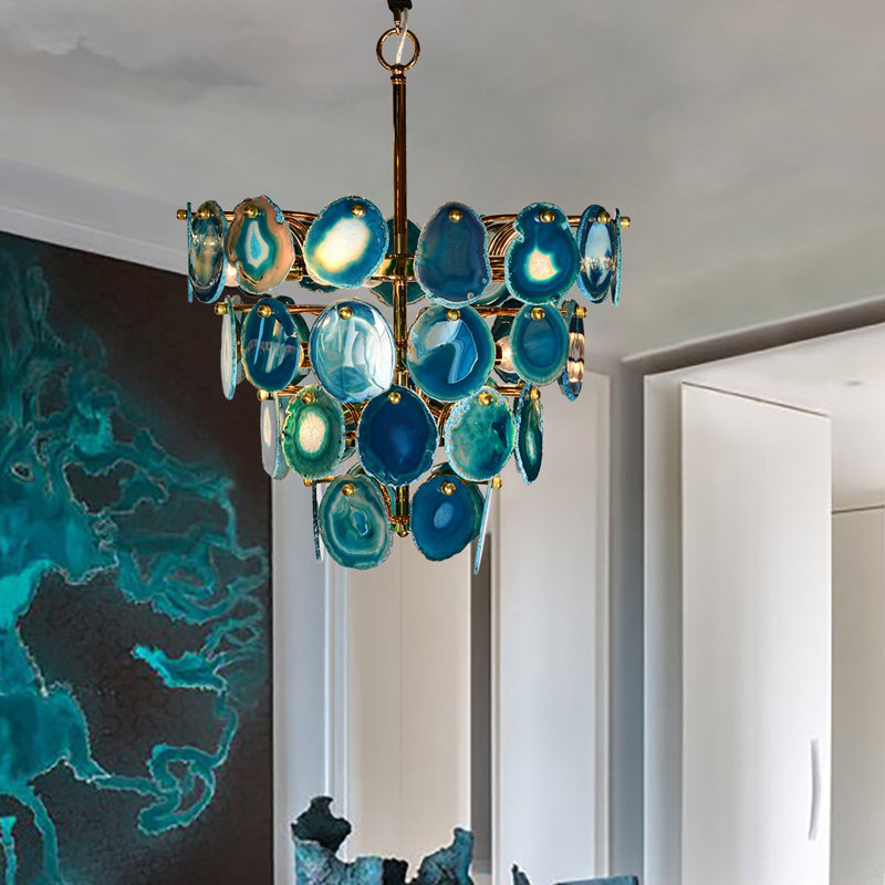 Aqua Blue Agate Chandelier