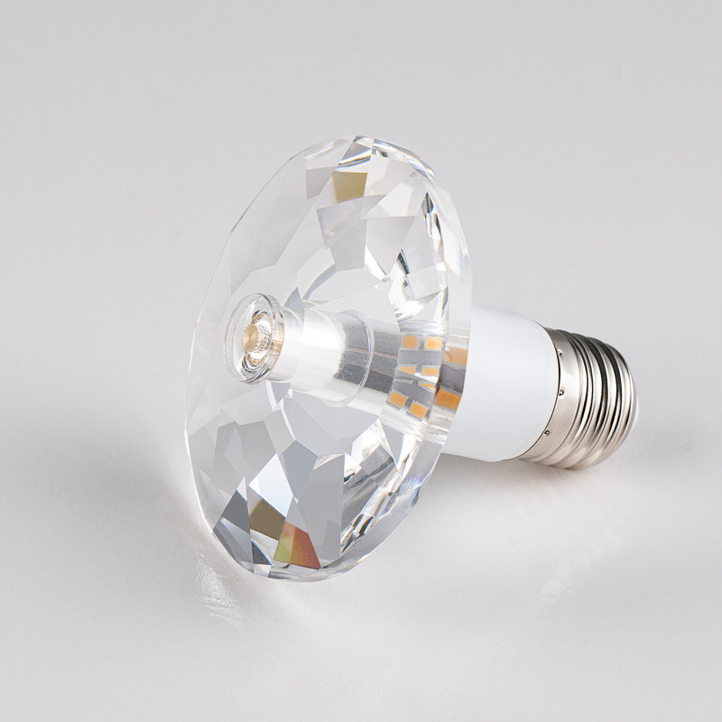 Sunflower-shaped LED Solid Crystal-Style Glass Bulb, 3000K Warm White, E26/27 Medium Base Bulbs (Base not included)