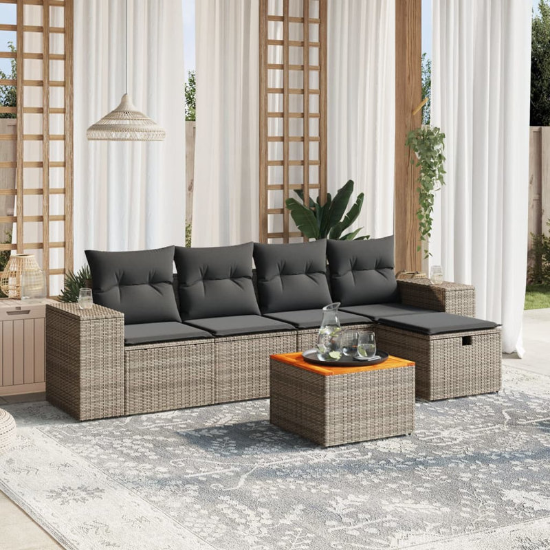 Ensemble de canapé de jardin Vidaxl gris