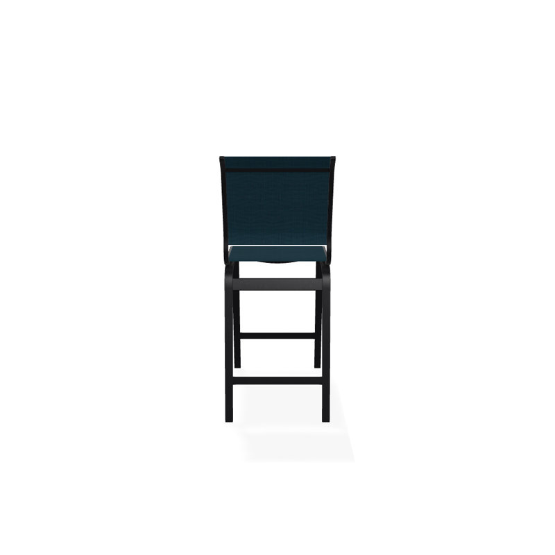 Tabouret de bar 26 po Holna, Noir texturé, Sunbrella® bleu sarcelle
