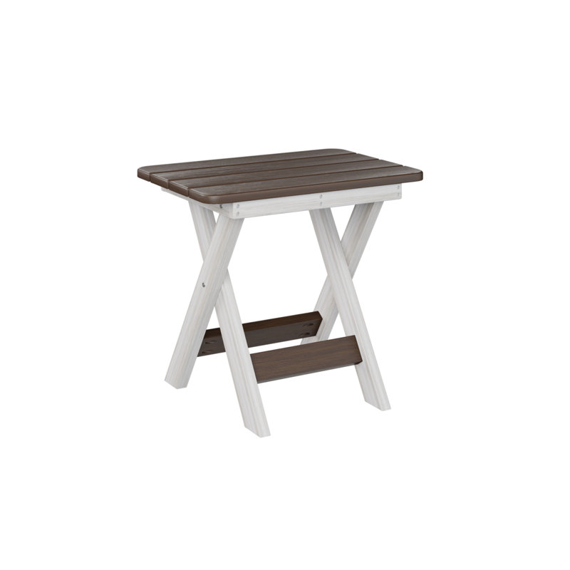 Berlin Gardens Folding End Table, Brazilian Walnut, Seashell