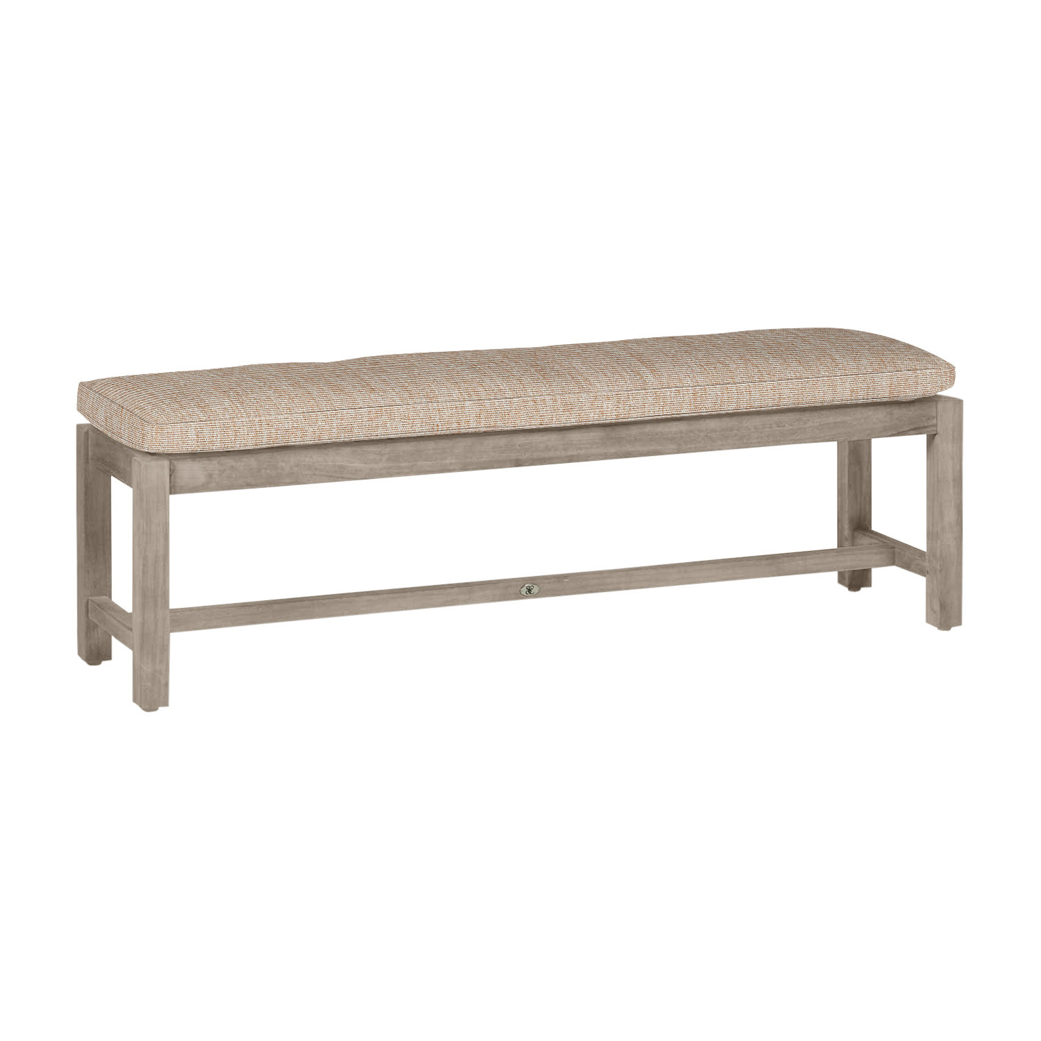 Club Outdoor Backless Bench 59 in., Oyster Teak, No Welt, Canvas Sand