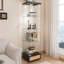 Vitrine en verre avec tiroir, armoire d'appoint avec lumières DEL, armoire de rangement à 1 porte avec tablettes-1287476338