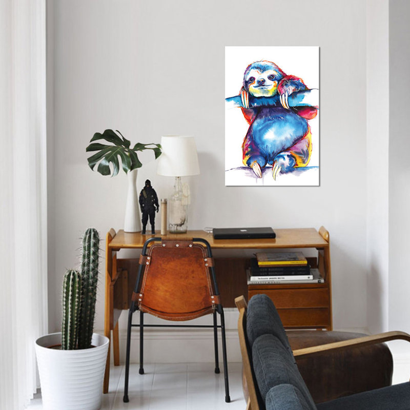 «Sloth» par Weekday Best, impression sur toile, H 18 po x l 12 po x P 1,5 po, Toile tendue, Pas de tapis