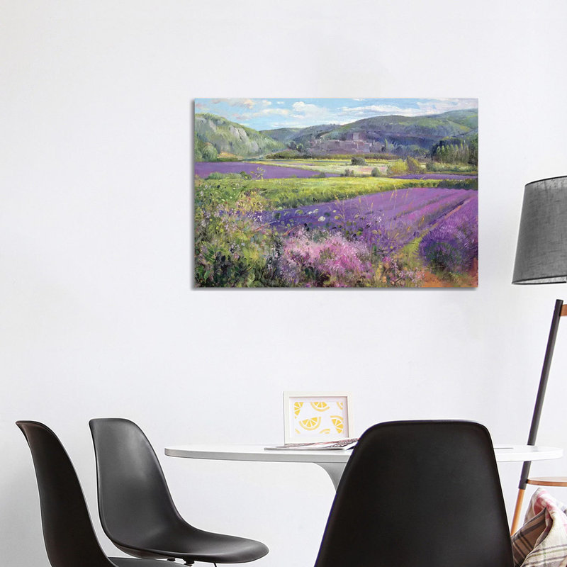 Lavender Fields In Old Provence by Timothy Easton - Painting on Canvas, No Frame, 101.6 cm H x 66.04 cm W x 1.91 cm D