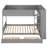 Full over Full Bunk Bed with Drawers & Multi-Layer Storage Cabinet – Space-Saving Solid Wood, Gray-1126977662-1126977660
