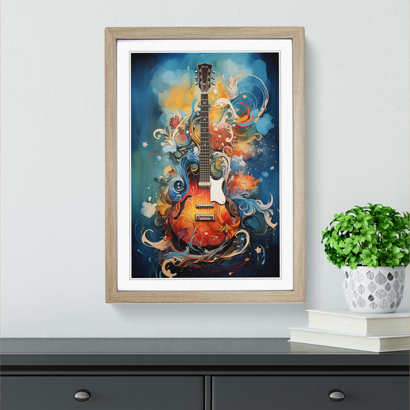 Guitar Symbolism Art - Framed Print