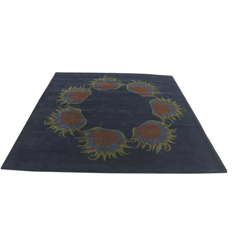 Tapis carré bleu marine Otto