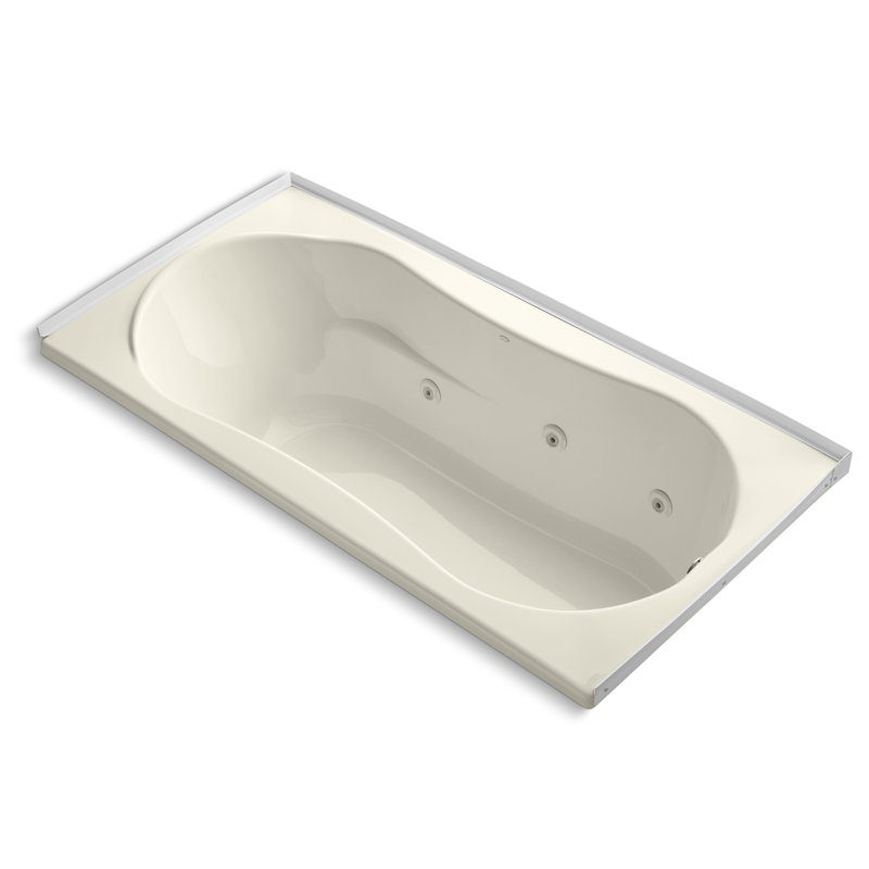 Baignoire tourbillon 72" x 36" en alcôve, Amande