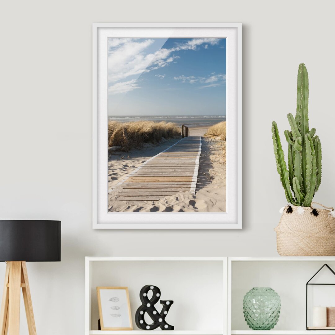 Gerahmtes Papierbild Ostsee Strand