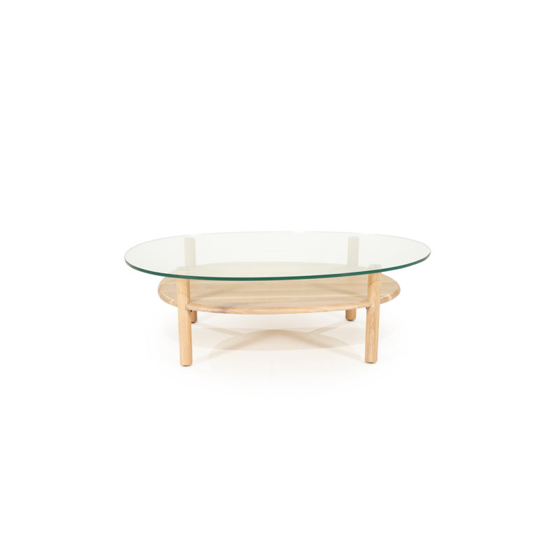 Cleo Glass Coffee Table, Natural
