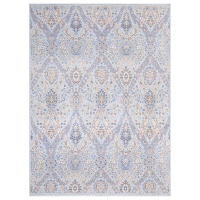 Tapis bleu clair noué à la main de haute qualité
