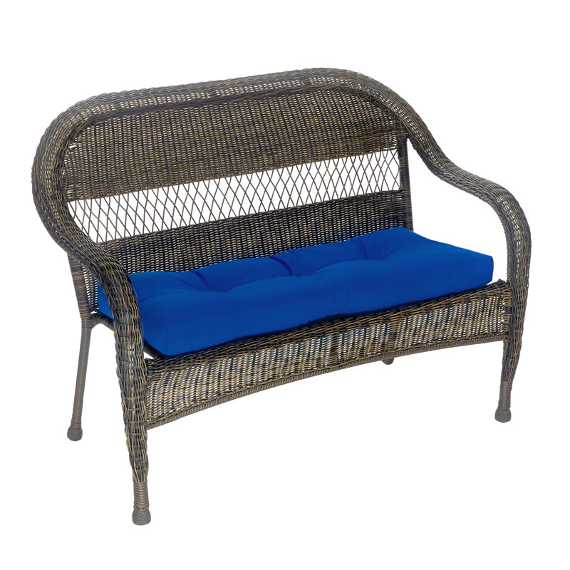 Outdoor Patio Bench Cushion, 43 X 19 X 4 Inches, Marine Blue