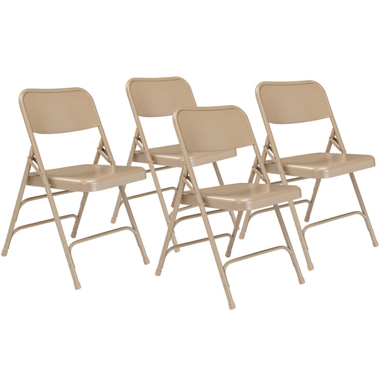 Chaise pliante à double charnière en acier NPS 300 Series Paquet de 8, Beige