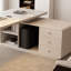 White Rectangular Stone+Manufactured Wood With Drawers Desk-523675103-523675102
