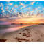 Mccutchen Fine Art Style Pier at Sunset Under Pillowy Clouds and Tranquil Colorful Skies - reproduction de photo sur toile tendue-2066758786