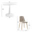 Ensemble de table de salle à manger pour 2 personnes avec table ronde et 2 chaises rembourrées en tissu-740714128