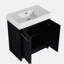 Lavabo autoportant avec bol en résine et porte à fermeture en douceur-789713544