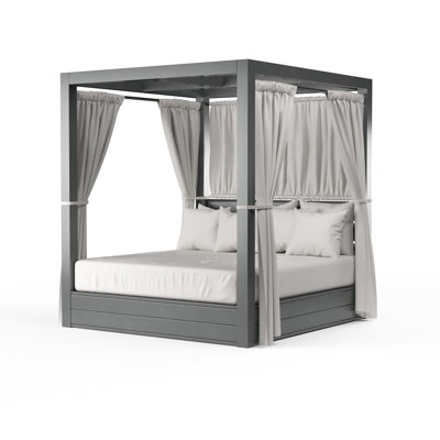 Laguna 80'' Wide Rectangle Aluminum Patio Daybed with Cushions
