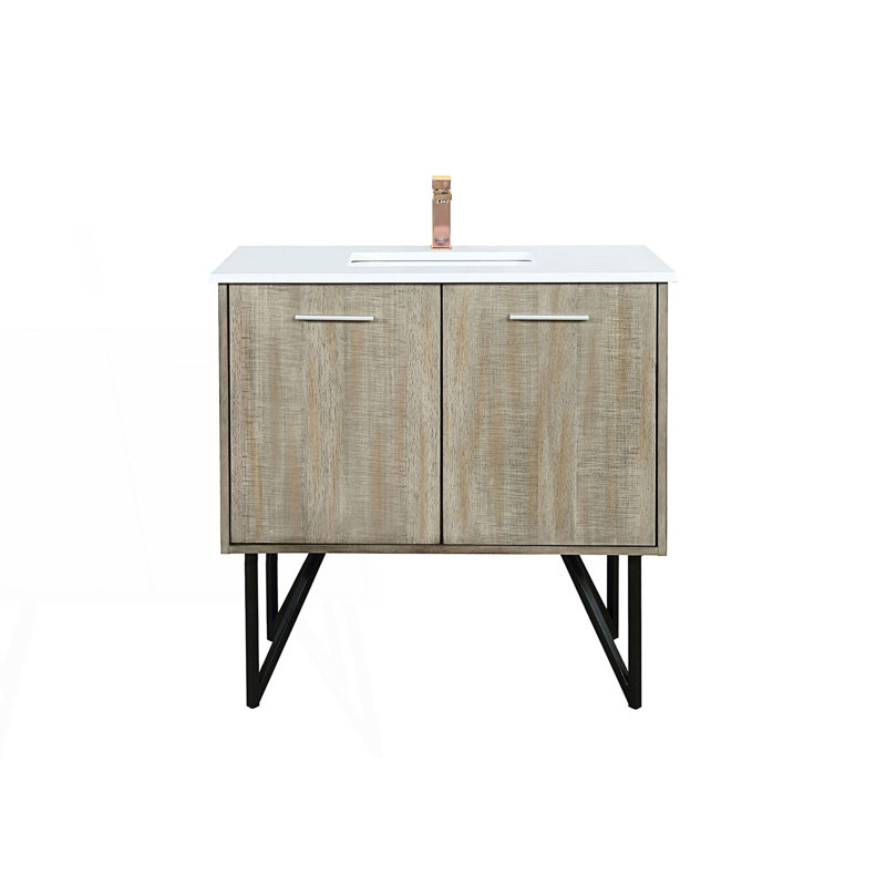 36 po X P 20 po Ensemble de meuble-lavabo avec plateau en marbre de culture et robinet en or rose D, Or rose, 36"