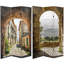 6 Ft. Tall Double Sided European Village Canvas Room Divider-911296685