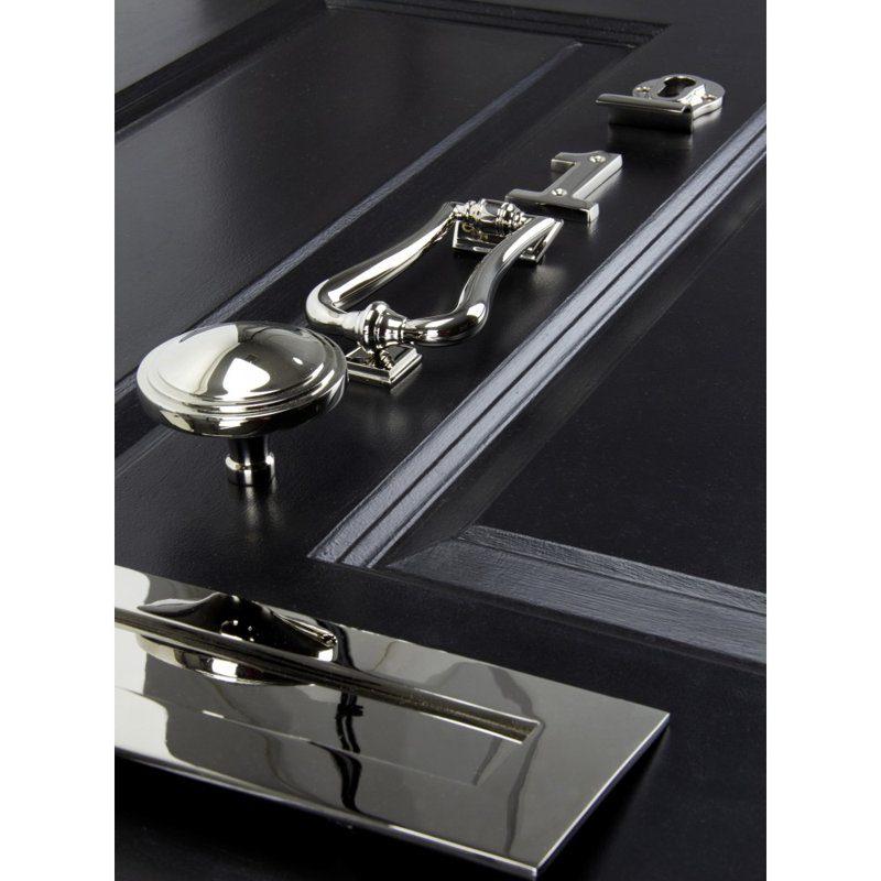 Art Deco Centre Door Knob, Polished Nickel
