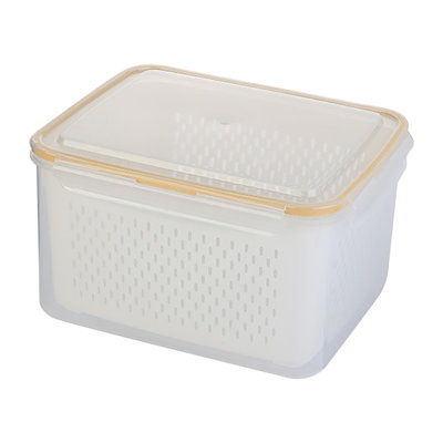 Drain bowl Fruit Containers For Fridge - Leakproof Food Storage Containers With Removable Colander - Safe Produce Containers Keep Fruits, Vegetables, Meat Fresh Longer