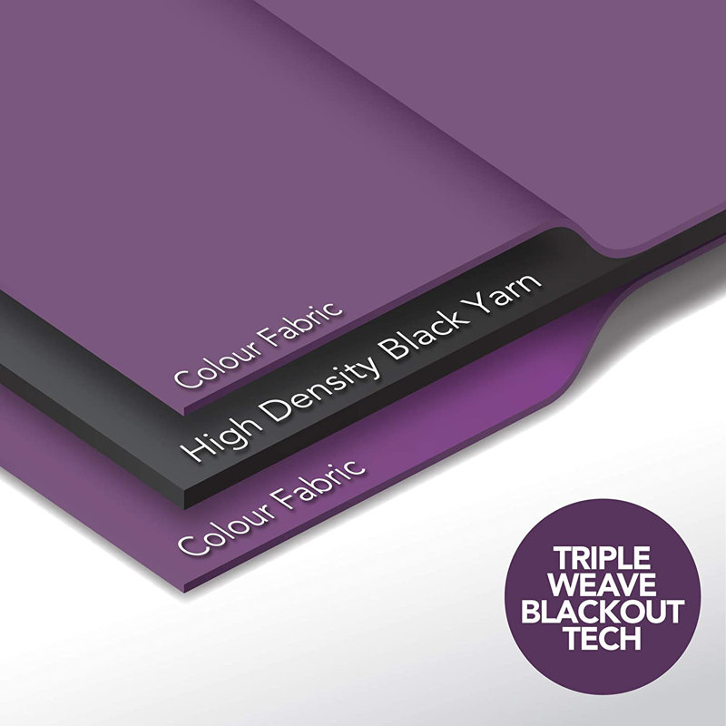 Malone Room Darkening Thermal Curtain, Width 117 x Drop 229cm, Purple Grape