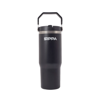 Bouteille d'eau isotherme en acier inoxydable 30 oz avec paille et poignée SIPPA Terra